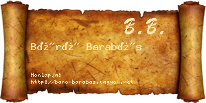 Báró Barabás névjegykártya