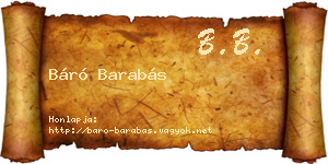 Báró Barabás névjegykártya