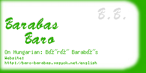 barabas baro business card